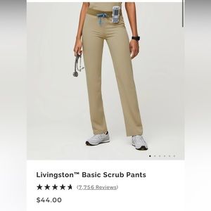 Figs Livingston Scrub Pants Sandstone Large Petite